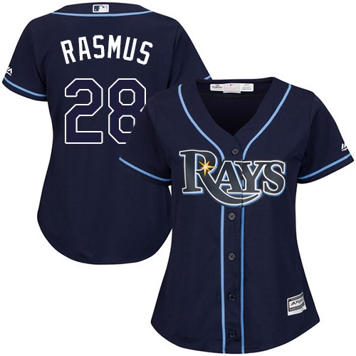 Rays #28 Colby Rasmus Dark Blue Alternate Women's Stitched MLB Jersey - Click Image to Close